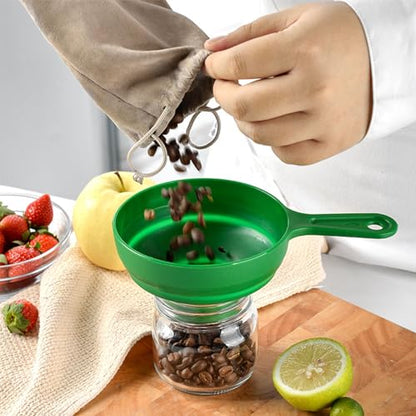 Silicone Kitchen Funnel, Foldable Food Grade Wide Mouth, Dishwasher Safe Funnel for Liquid Powder Jam Oil Kitchen Use