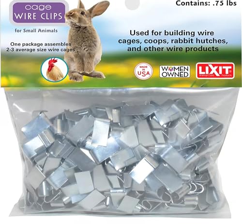 Lixit® Metal Wire J Cage Clips for Assembling and Repairing Rabbit Hutes, Home and Furniture Upholstery - Made in USA (.75 Pounds) - size: .75 Pounds