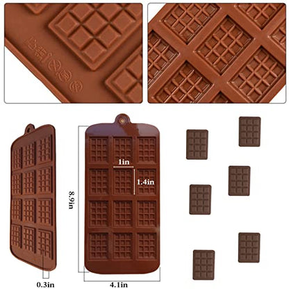 3 Pieces Silicone Break Apart Chocolate Molds, Square Non-Stick Candy Bar Mold, Reusable Protein and Candy Chocolate Mold - color: 3PCS