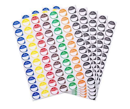 Date Stickers for Food - Day of The Week Day Dots Removable Food Labels, 1" Date Dot Stickers for Food Containers, 1,750 Labels - color: Sheet Labels