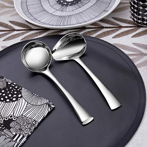 KEAWELL Premium Austin 1-Piece Sauce Ladle and 1 Piece Gravy Ladle, 18/10 Stainless Steel, Silver, Dishwasher Safe
