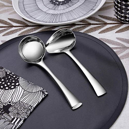 KEAWELL Premium Austin 1-Piece Sauce Ladle and 1 Piece Gravy Ladle, 18/10 Stainless Steel, Silver, Dishwasher Safe
