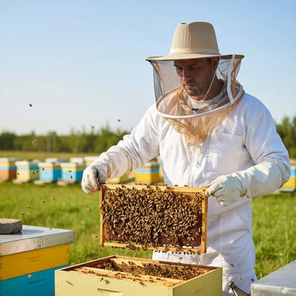 Beekeeper Hat with Veil - Professional Protection Bee Hat with Adjustable Strap & Breathable Design for Beekeeping Supplies