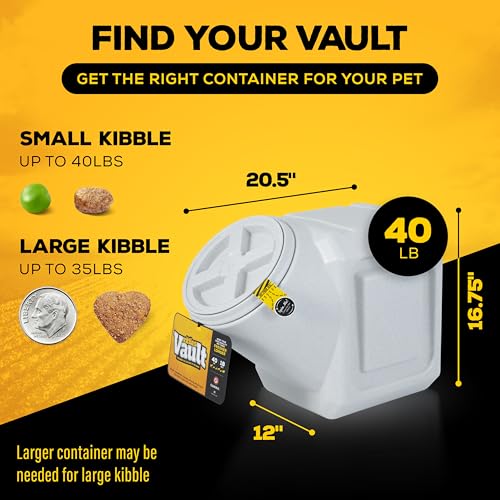 Gamma2 Vittles Vault Outback Airtight Pet Food Container, 40 Pounds | Made in USA, sealing lid keeps dry meals fresh and pests out, 20.5 x 12 x 16.75 inches, durable pantry bin, easy lid access - size: 40 Pounds