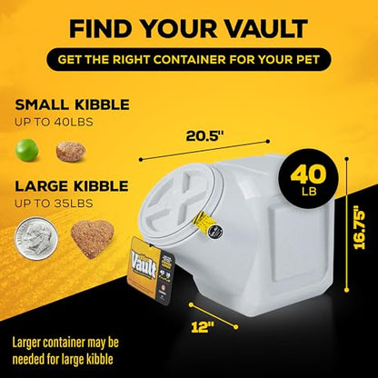 Gamma2 Vittles Vault Outback Airtight Pet Food Container, 40 Pounds | Made in USA, sealing lid keeps dry meals fresh and pests out, 20.5 x 12 x 16.75 inches, durable pantry bin, easy lid access - size: 40 Pounds