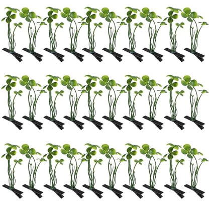 30 Pcs Bean Sprout Hair Clips Rave Mixed Style Plant Hairpins Hair Accessories for Party Irish(Clover) - style: Clover