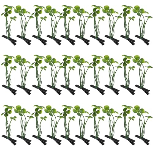 30 Pcs Bean Sprout Hair Clips Rave Mixed Style Plant Hairpins Hair Accessories for Party Irish(Clover) - style: Clover
