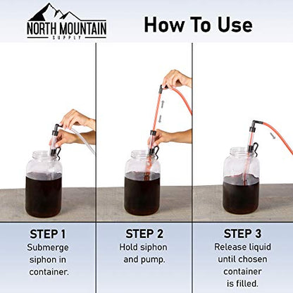 North Mountain Supply Quick Start Automatic Siphon - 13 Inches, With Bucket Clip, Butterfly Valve & Hose - color: Quick Start With Butterfly Valve & Hose, size: 13 Inches