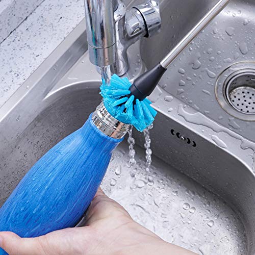 MOSOLAN Stainless Steel Water Bottle Brush, Long Handle Scrubbing Brush, Built for Cleaning Sport Bottles, Baby Bottles, Cups, Coffee Mugs, Glasswares, Wine Decanters, Flask, 2 Pack, 15 in - size: 15 Inch (Pack of 2)