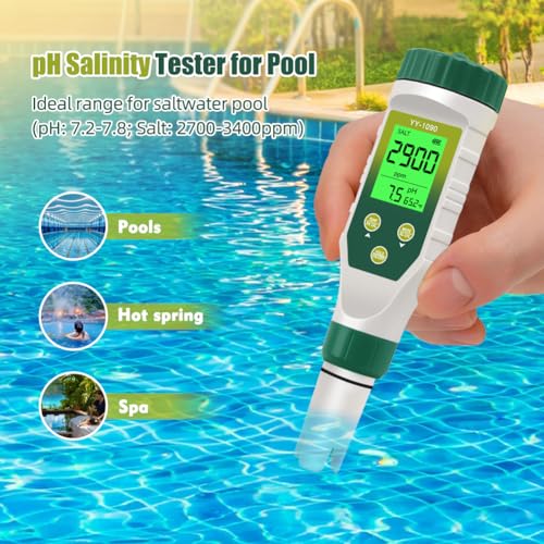 PH Meter & TDS Meter 5 in 1 Water Tester pH/TDS/EC/Salt/Temp Meter,PH Meter for Water with LCD Backlit,pH Tester Digital for Drinking Water. - size: 5-1