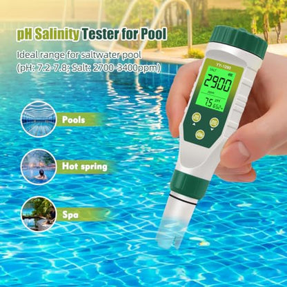 PH Meter & TDS Meter 5 in 1 Water Tester pH/TDS/EC/Salt/Temp Meter,PH Meter for Water with LCD Backlit,pH Tester Digital for Drinking Water. - size: 5-1