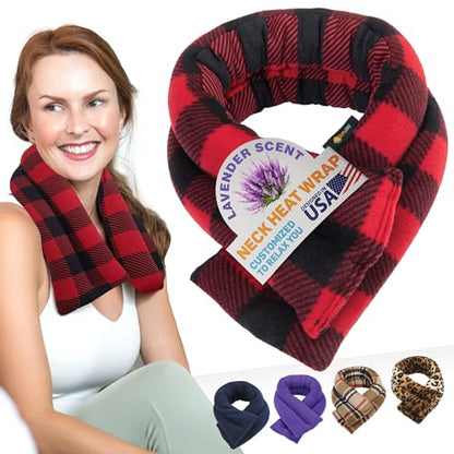SunnyBay Microwave Heating Pad, Microwavable Heated Neck and Shoulder Wrap, Soothing Weighted Moist Heat or Ice Pack with Flaxseed and Lavender, 26x5 Inches, 2.5 lbs, Buffalo - color: Lavender - Buffalo