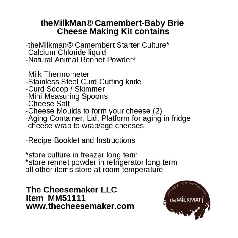 theMilkman® Deluxe Camembert/Brie Cheese Making Starter Kit