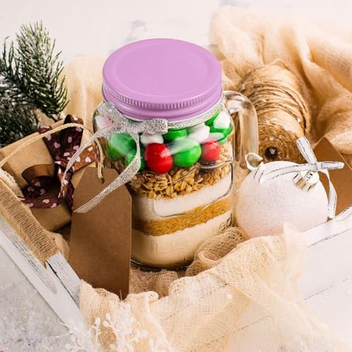 Chuangdi 30 Packs Mason Jar Lids Bulk Regular Mouth Canning Lids Leak Proof Secure Mason Storage Solid Caps(Pink,Steel) - color: Pink