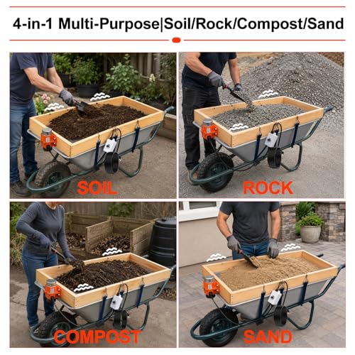 Large Soil Sifter with 40W Adjustable Vibration Motor, 39.3" x 19.6" Automatic Wooden 1/4" Mesh Rocks Dirt Compost Gravel Sifting Screen Gardening Sieve Fits Wheelbarrows,with 3-in-1 Garden Tools Set - size: 1/4" Mesh Soil Sifter with 40W Motor