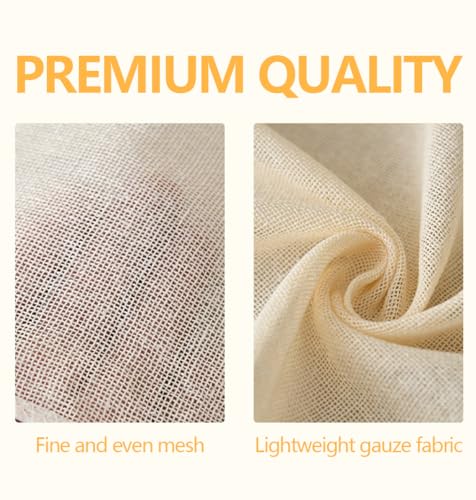 10-Pack 20x20 Inch Unbleached Cotton Cheesecloth – Reusable Muslin Straining Cloth for Yogurt, Nut Milk, Fruit Juice, Cooking Turkey & Cheese Making