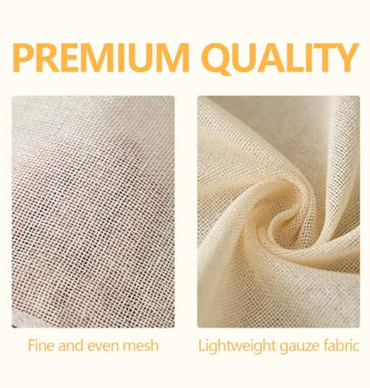 10-Pack 20x20 Inch Unbleached Cotton Cheesecloth – Reusable Muslin Straining Cloth for Yogurt, Nut Milk, Fruit Juice, Cooking Turkey & Cheese Making