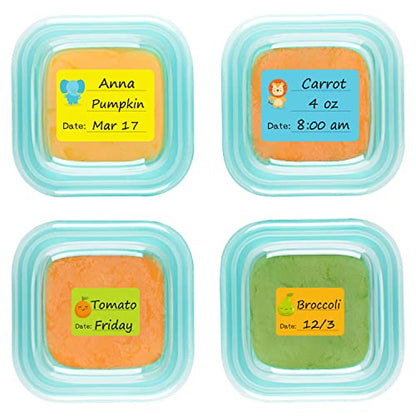 Baby Food Labels, Removable Write-On Daycare Date Labels for OXO Tot Baby Food Storage Containers, Trays, Jars, Freezer & Dishwasher Friendly, for Infants & Babies