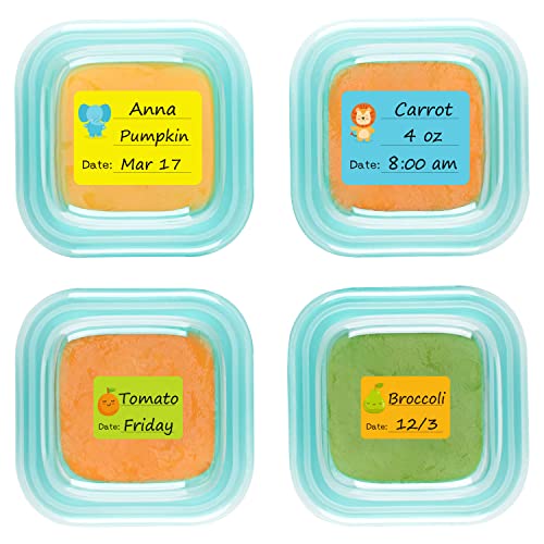 Baby Food Labels, Removable Write-On Daycare Date Labels for OXO Tot Baby Food Storage Containers, Trays, Jars, Freezer & Dishwasher Friendly, for Infants & Babies
