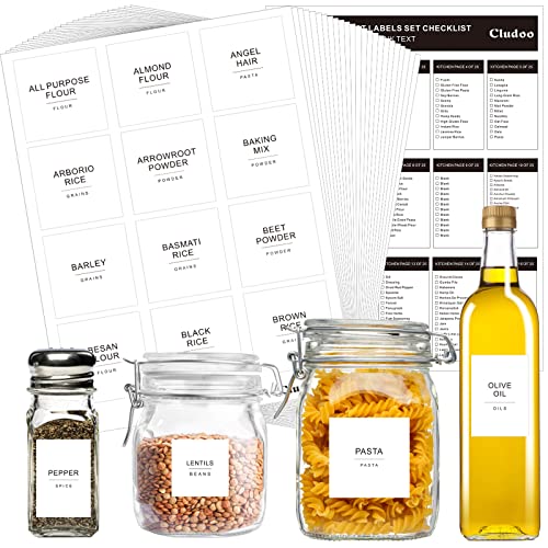 Cludoo 434 Pcs Kitchen Pantry Labels for Food Containers with DIY Blank Labels,3 Sizes Preprinted Minimalist Waterproof Pantry Labels, Kitchen Organization Labels for Jar, Bottles,Boxes - color: Kitchen Label