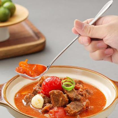 2 Pcs Gravy Spoon Ladle Small Ladle with Pouring Spout 18/10 Stainless Steel Sauce Drizzle Spoon for Spooning Gravies and Sauces, 7.8 Inches