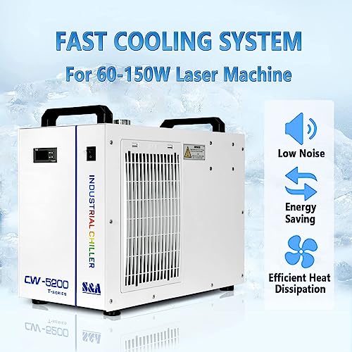 S&A Genuine CW-5200DH（Upgraded 5200DG） Water Chiller Duty Free for CO2 Laser Engraving Cutting Water Cooling Shipping from US - size: CW-5200DH (US Stock)