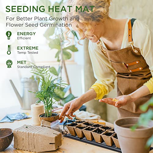 MET Certified Seedling Heat Mat, Adjustable Temperature Waterproof Durable Germination Station Heat Mat, Warm Hydroponic Heating Pad for Indoor Home Gardening Seed Starter - size: 1 Pack-3.5" X 21"