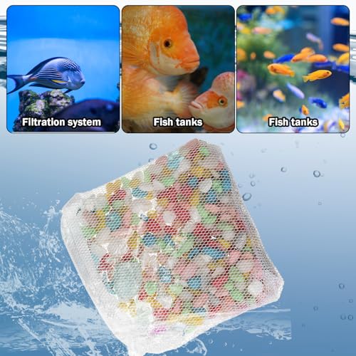 10PCS Aquarium Filter Media Bags, 3x4 Inch Fish Tank Media Mesh Filter Bags, Reusable Mesh Filters Bag for Activated Carbon, Filter-Stones and Ceramic Rings, White Mesh-Net Filters Bag with Zipper