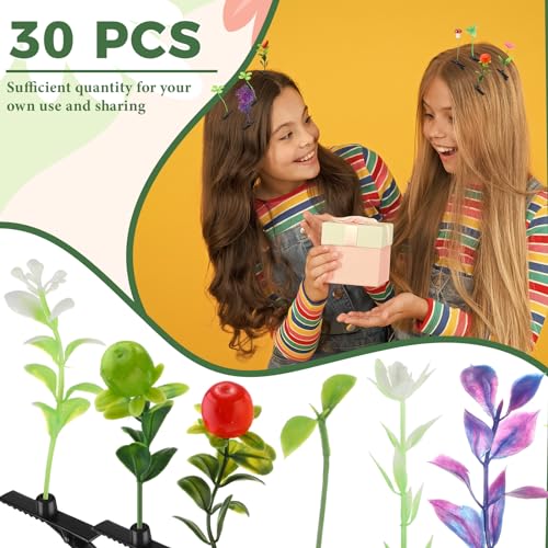 30 Pcs Bean Sprout Hair Clips Rave Mixed Style Plant Hairpins Hair Accessories for Party Irish(Cute) - style: Cute