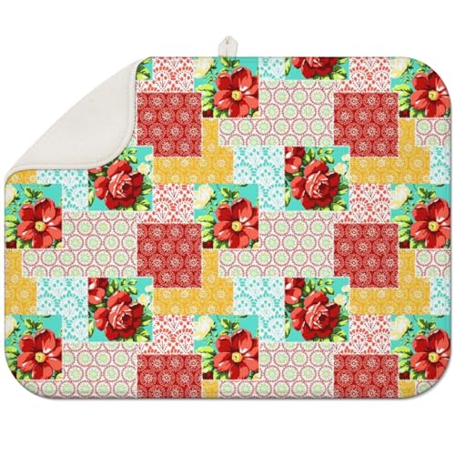Dish Drying Mat Pioneer Kitchen Mat for Countertop Protector Absorbent Mats Dishes Pad for Kitchen Counter Coffee Table Decor Accessories Extra Large 18X24 inch - color: Pioneer Red, size: 24" x 18"