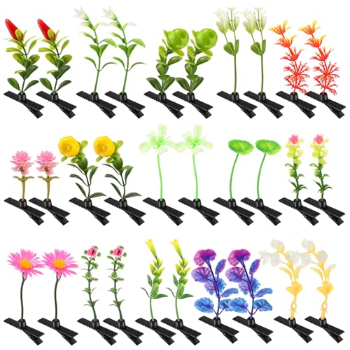 30 Pcs Bean Sprout Hair Clips Rave Mixed Style Plant Hairpins Hair Accessories for Party Irish(Lovely) - style: Lovely