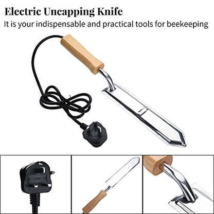 Septpenta Honey Uncapping Knife, Honey Cutter Scraper, Stainless Steel Electric Honey Knife Extractor Equipment Beekeeping Equipment, Electric Uncapping Knife for Beginning Beekeepers(USA)