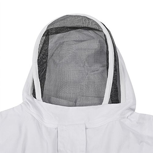 Cotton Beekeeper Protective Suit with Zipper Hat 3 Pockets, Includes Gloves for Kids and Adults Bee Keeping Safety (L) - color: L