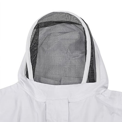 Cotton Beekeeper Protective Suit with Zipper Hat 3 Pockets, Includes Gloves for Kids and Adults Bee Keeping Safety (L) - color: L