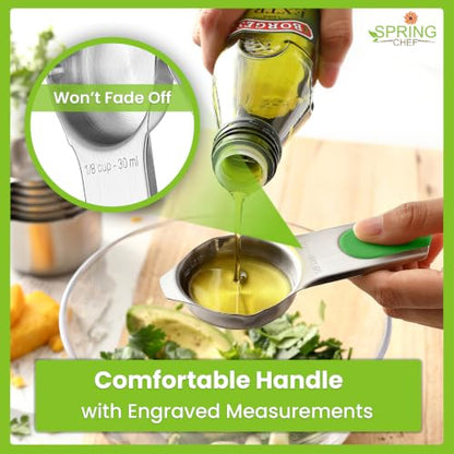 Spring Chef Stainless Steel Neon Magnetic Measuring Cups & Spoons Set of 15 | Patented, BPA Free, Strong Magnets, Heavy Duty - color: Neon, size: Set of 15