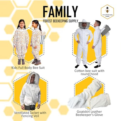 Beekeeping Jacket – Pullover Smock Jacket with Removable Veil, Thumb Straps, and Tool Pockets (Large) - size: Adult Large - Jacket