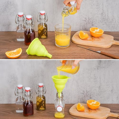 WILLDAN 4oz-6 Pack Swing Top Glass Bottles - Flip Top Brewing Bottles For Kombucha, Kefir, Vanilla Extract, Mead, Vinegar, Beer- Airtight Stopper Lids - Comes With Extra Gaskets, Funnel and Labels - size: 4oz-6 Pack