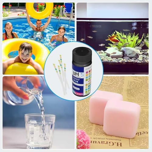 200pcs PH Test Strips 0-14,Universal Litmus Paper pH Test Strips for Liquid Testing,Drinking Water,Pools,Aquariums and Soap Making,Get Highly Accurate Results in Seconds