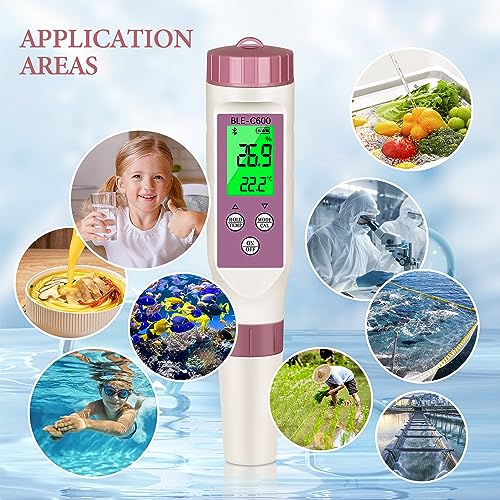 PH Meter 7-in-1 Tds Meter/Salinity Tester/pH Meter/EC Meter/Orp Meter/S.G Meter/Temp ph Tester Digital,PH Meter for Water 0.01pH Accuracy,Tds Meter with ATC. - size: 7-1