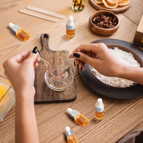 Didaey 200 Pcs 1/2/3/5/10/15 ml Mini Glass Oil Dropper Bottle Bulk, Clear Essential Small Empty Bottles Sample Containers Perfume Liquid Vials with Cap for Traveling (3 ml,Classic Silver) - color: Classic Silver, size: 3 ml