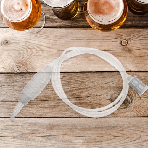 SEWACC Manual Liquid Transfer Pump with Food-grade Pvc Siphon Hose and Filter Tube 2m for Wine Brewing and Home Beer Making