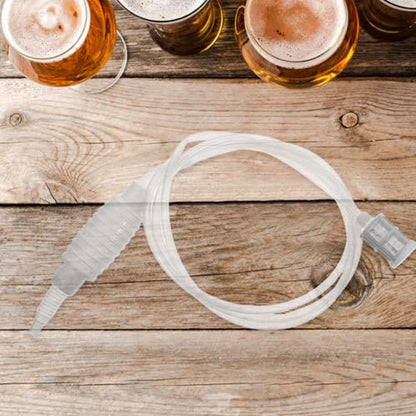 SEWACC Manual Liquid Transfer Pump with Food-grade Pvc Siphon Hose and Filter Tube 2m for Wine Brewing and Home Beer Making