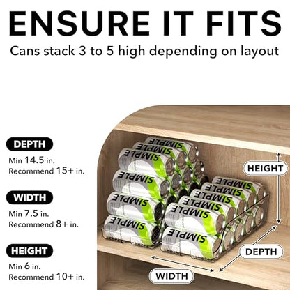 Simple Houseware Tall Skinny Can Organizer and Dispenser for Refrigerator or Pantry, Clear, Set of 2 - size: 2 Pack, style: Skinny Tall Can