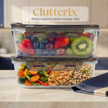 BPA-Free Plastic Airtight Food Storage Containers with Vented Lids, 2-Pack (5.9 Cups Each) for Meal Prep and Leftovers - size: Pack of 2 (5.9 Cup)