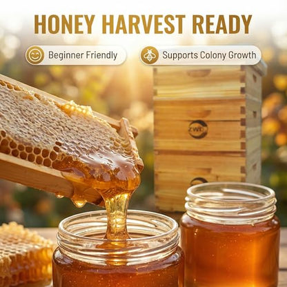 10 Frame Beehive Kit with Beeswax Coated Frames, Complete Langstroth Beehive for Beekeeping, Includes Waxed Foundation, 2 Deep Boxes and 1 Medium Box for Honey Production - size: 10 Frame Beehive Kit