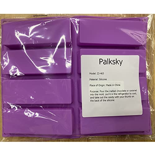 Palksky (2 Pcs) 8 Cavity Rectangle Granola Bar Silicone Mold/Nutrition/Cereal Bar Molds Energy Bar Maker for Chocolate Truffles Ganache Bread Brownie Cornbread Cheesecake Pudding Butter Mould - style: 2PCS 8 Bar Mold