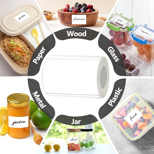 300 Pcs 2×3 Inch Blank Removable Freezer Labels, Waterproof, Oil & Tear Resistant, No Residue Writable Stickers for Food Containers, Jars, Pantry and Meal Prep (White) - color: White