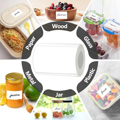 300 Pcs 2×3 Inch Blank Removable Freezer Labels, Waterproof, Oil & Tear Resistant, No Residue Writable Stickers for Food Containers, Jars, Pantry and Meal Prep (White) - color: White