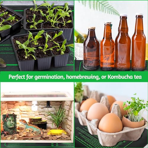 LOCONHA Seedling Heat Mat for Seed Starting,10" x 20.75" Waterproof Heating Pad for Indoor Plants Germination (Black 1 Pack) - color: Black 1 Pack