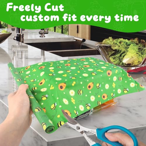 Beeswax Food Wraps,13x39 Inch Honeycomb Bread Wrap Eco-Friendly Reusable Bread Storage Bags Kitchen Food Storage Organic Beeswax Plastic Wrap - size: Bee Flower